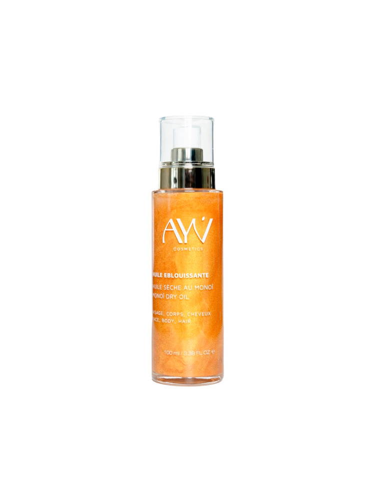 AYV Cosmetics Huile Éblouissante au Monoï Visage Corps et Cheveux 100 ml
